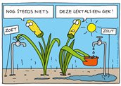 Cartoon over zoet- en zout water