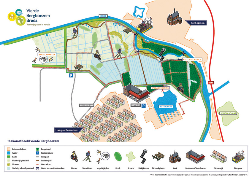 Map op the Vierde Bergboezem Breda